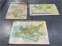 Selection Vintage School Maps W1150mm approx.