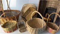 Large wicker basket assortment