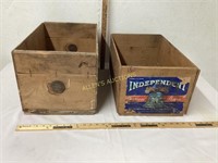 2 WOODEN CRATES