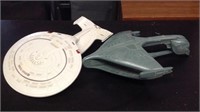Two vintage Star Trek space ships