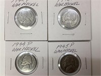 1942P-1945P US War Nickels