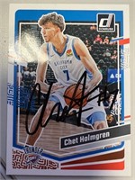 Thunder Chet Holmgren Signed Card with COA