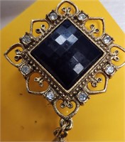 VTG Gothic Revival Style 1928 Gold Plated Brooch