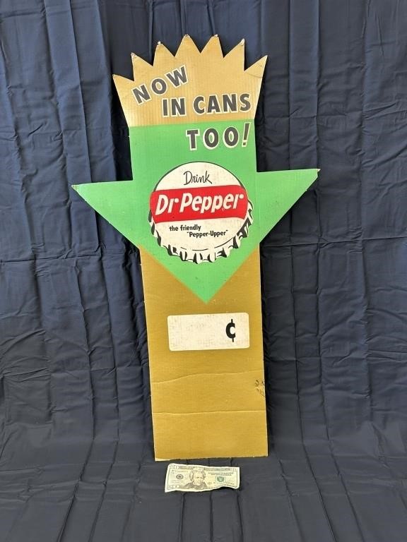 Dr. Pepper Vintage Cardboard Retail Advertisement