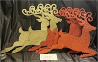 (5) gold / Red Glitter Reindeer Hanging decor