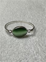 Jade Cat's eye sterling silver bracelet.