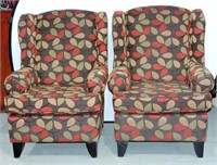 Pair Modern Wing Back / Draft Chairs