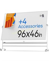 KAMELLEO $414 Retail 96"x46" Magnetic Whiteboard