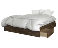 Nexera Modern Queen Storage Bed, Truffle *light