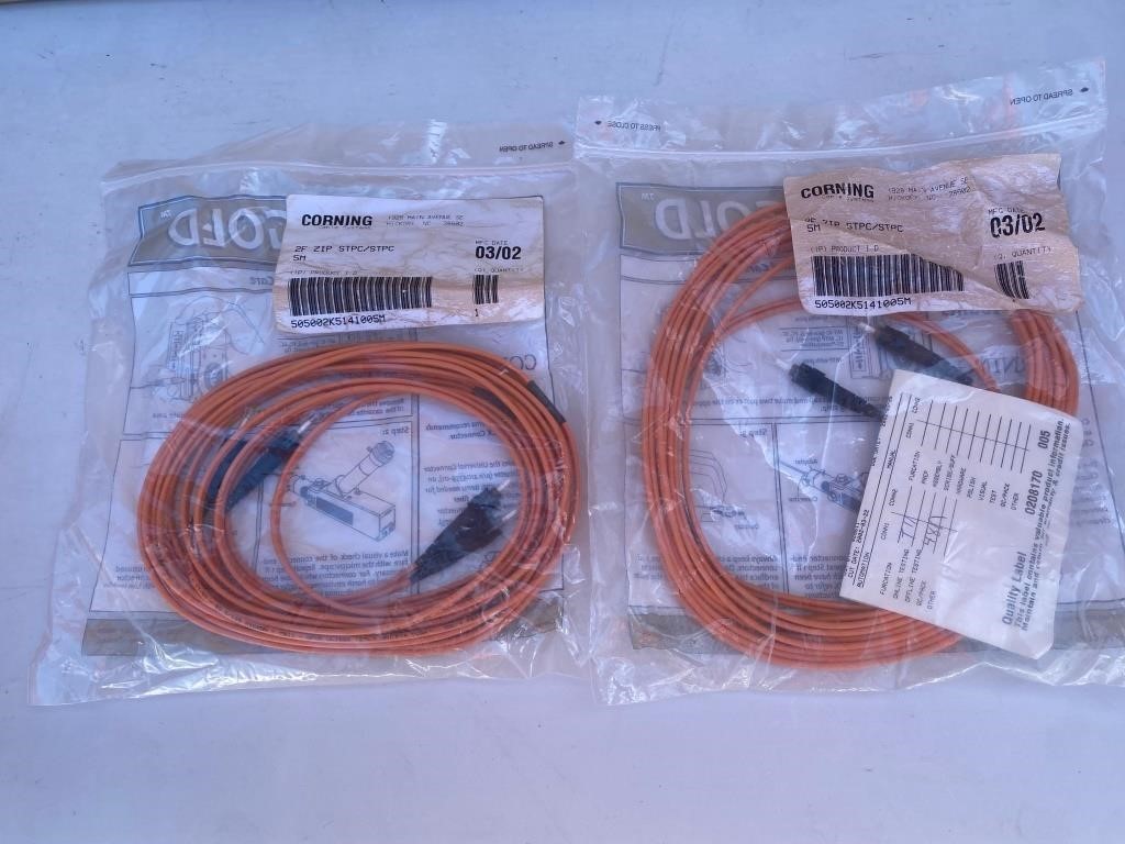 Lot of Corning Fiber Optic Jumper 2F ZIP STPC/STPC