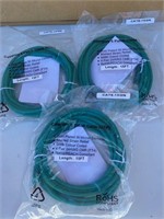 Lot of 3  CAT6 UTP Network Cable 15 ft Green
