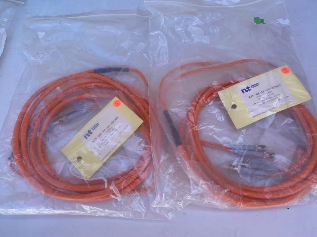 Lot of 2 Northern Telecom Fiber Optic Patch Cable