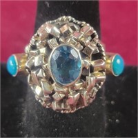 Sterling silver ring with turquoise and