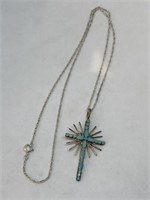 Sterling Silver SW Turquoise Inlay Necklace