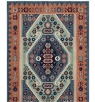 Diamond Vintage Persian Style Woven Rug Blue