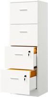 DWVO 4-Drawer File Cabinet 51.3H  White