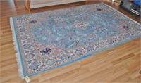 6' x 9' Blue & Beige Area Rug - Hand Knotted