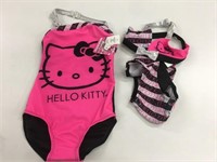 2 New Hello Kitty Size XS 4/5 Swimsuits