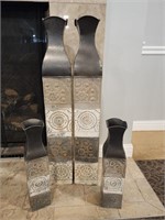 Set of 4 Metal Decor Vases