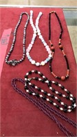 5 ASST BEADED NECKLACES