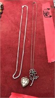 2 STERL NECKLACES & STERLING PENDANTS
