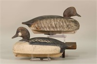 Pair of Drake and Hen Goldeneye Duck Decoys by