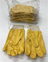 12 New Pairs Cotton Rubber Dipped Size XL Gloves