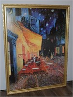 FRAMED COPY OF CAFE TERRACE AT NIGHT BY VAN GOGH