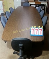 Conference Table with 6 Rolling Office Chairs