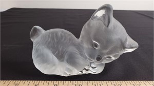 Glass figurine of cat.