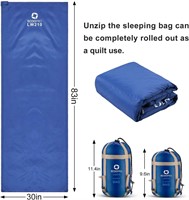 ECOOPRO Sleeping Bag - 83 L x 30 W  Dark Blue