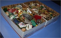 Two Boxes of Christmas Costume Jewelry