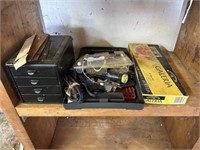Metal Storage Box & Assorted Items
