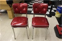 2 Red Retro Chairs