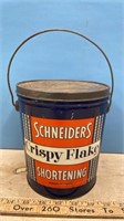 Vintage Schneider's Crispy Flake Shortening Tin