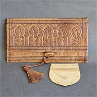 India Leather Wallet & Change Pouch