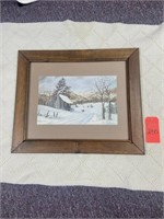 Framed “Snow Scene” by Phyllis Murphy print 84/200