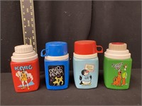 Lot of (4) Vintage Lunchbox Thermos