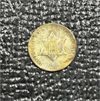 1859 US Silver Three Cent