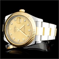 41MM Rolex DateJust II Diamond Watch Two-Tone