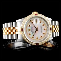 18K/SS Diamond Rolex DateJust: 36mm Watch