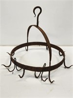 Early Wrought Iron Hanging Pot and Pan Rack