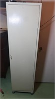 Vintage Painted Metal Storage Cabinet w/6 Shelves