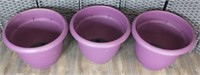3 Nice Ariana Large Purple Flower Pots