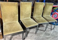 Set of 4 Heavy Chrome Chairs. #OS. NO SHIPPING
