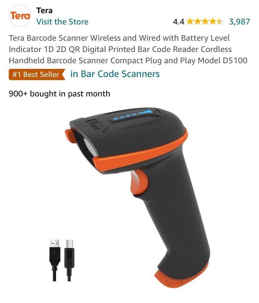 Tera Barcode Scanner Wireless