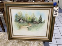 Framed Painting Countryside by D Stookey