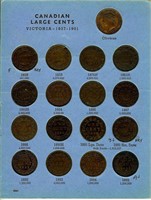 1858-1920 46 Coin Canadian Large Cent Lot