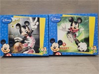 (2) Disney Mickey Sports 63pc Puzzles NIB