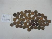 50 U.S. ONE CENT WHEAT PENNIES